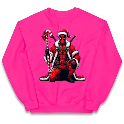 DeadPool Candy Cane Santa kids sweatshirt