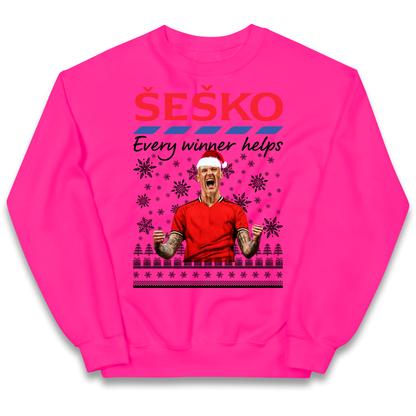 Benjamin Sesko Christmas Kids Sweatshirt
