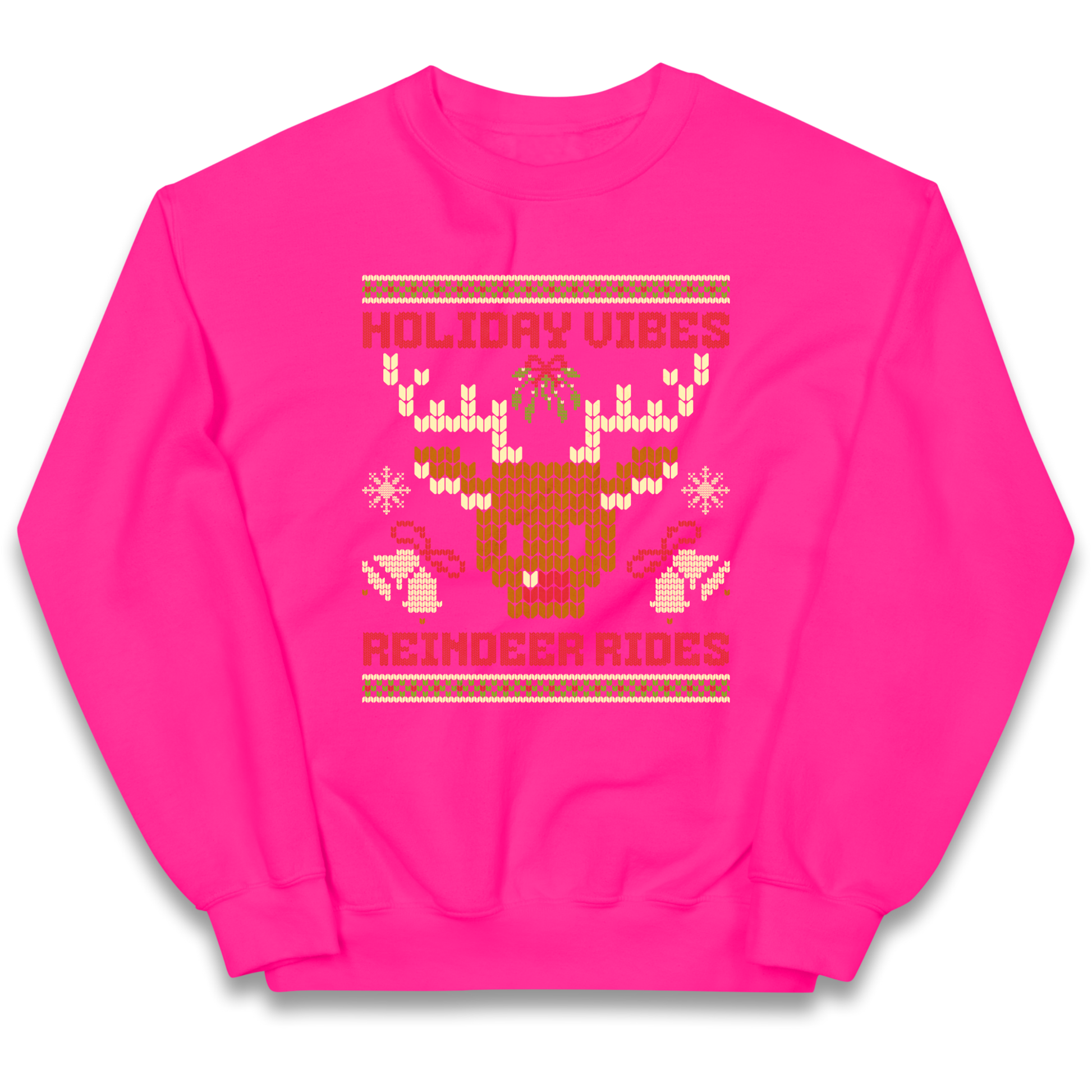 Holiday Vibes Reindeer Rides Christmas kids sweatshirt