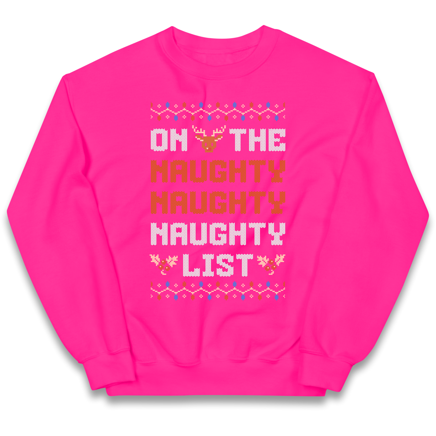 On The Naughty Naughty Naughty List Christmas kids sweatshirt