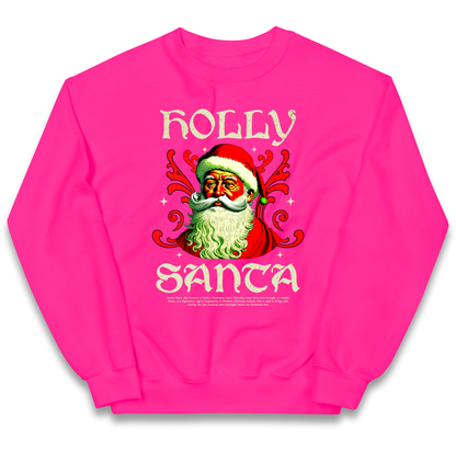 Holly Santa Christmas kids sweatshirt