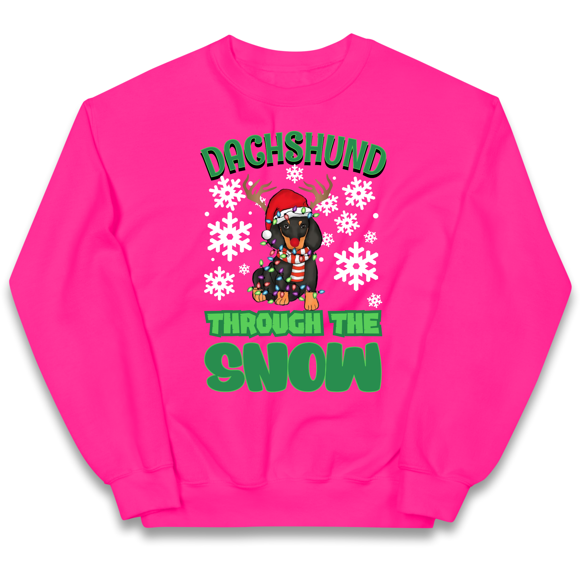 Dachshund Through The Snow Christmas kids sweatshirt