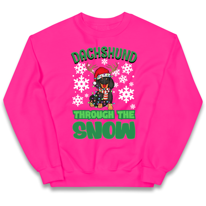 Dachshund Through The Snow Christmas kids sweatshirt