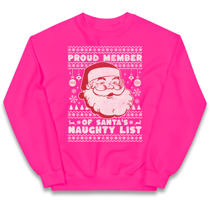 Proud Member Of Santas Naughty List Christmas kids sweatshirt