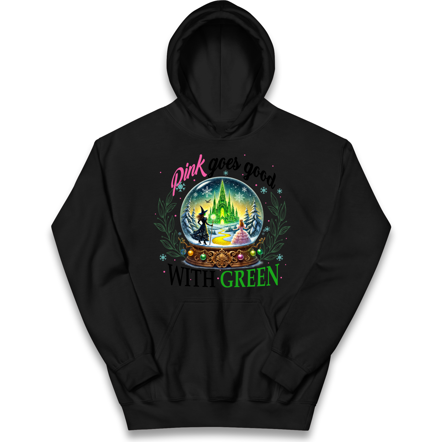 Wicked Pink Goes Good With Green Kids Hoodie
