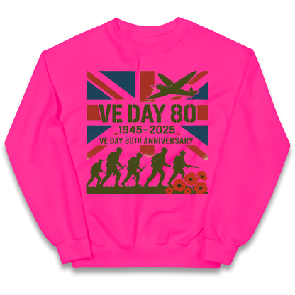 VE Day 80th Anniversary 1945 2025 kids sweatshirt