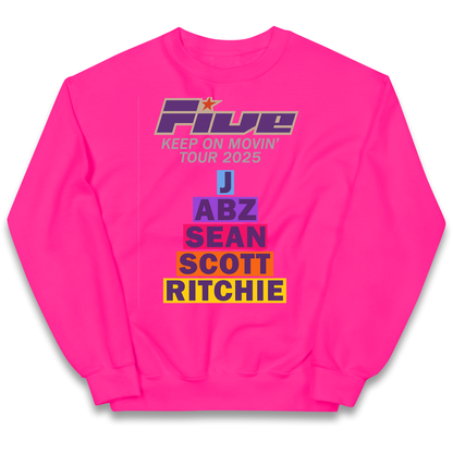 Five Keep On Movin' Tour 2025 kids sweatshirt