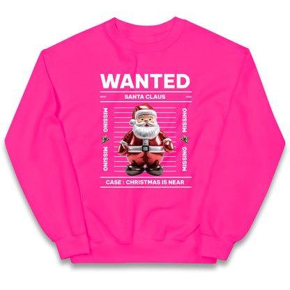 Wanted Santa Claus Christmas kids sweatshirt