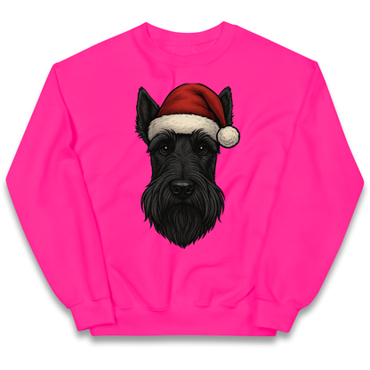 Scottish Terrier Face Christmas kids sweatshirt