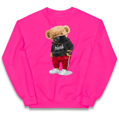 Teddy Bear Hello Streetwear kids sweatshirt