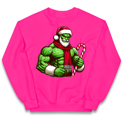 The Hulk Candy Cane Santa kids sweatshirt