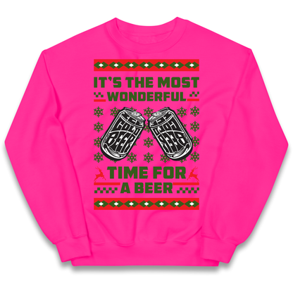 Its The Most Wonderful Time For A Beer Christmas kids sweatshirt
