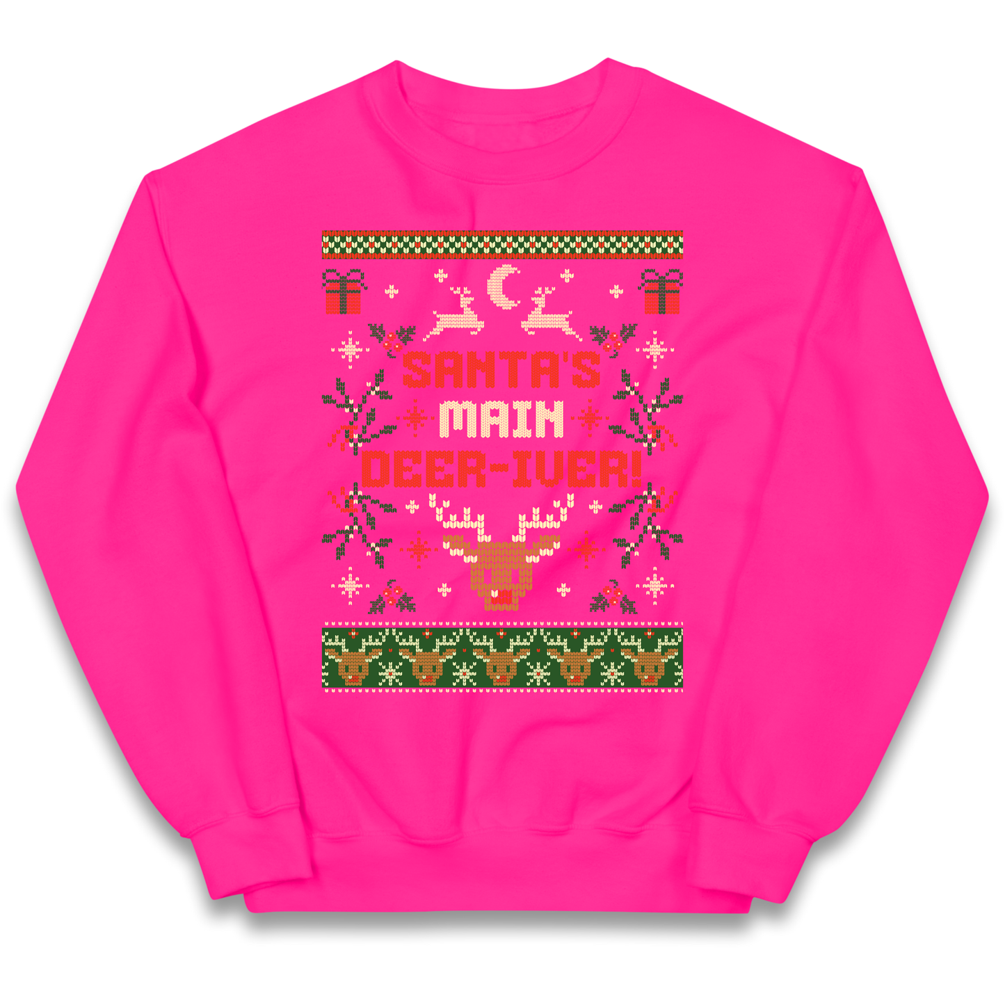 Santas Main Deer iver Christmas kids sweatshirt