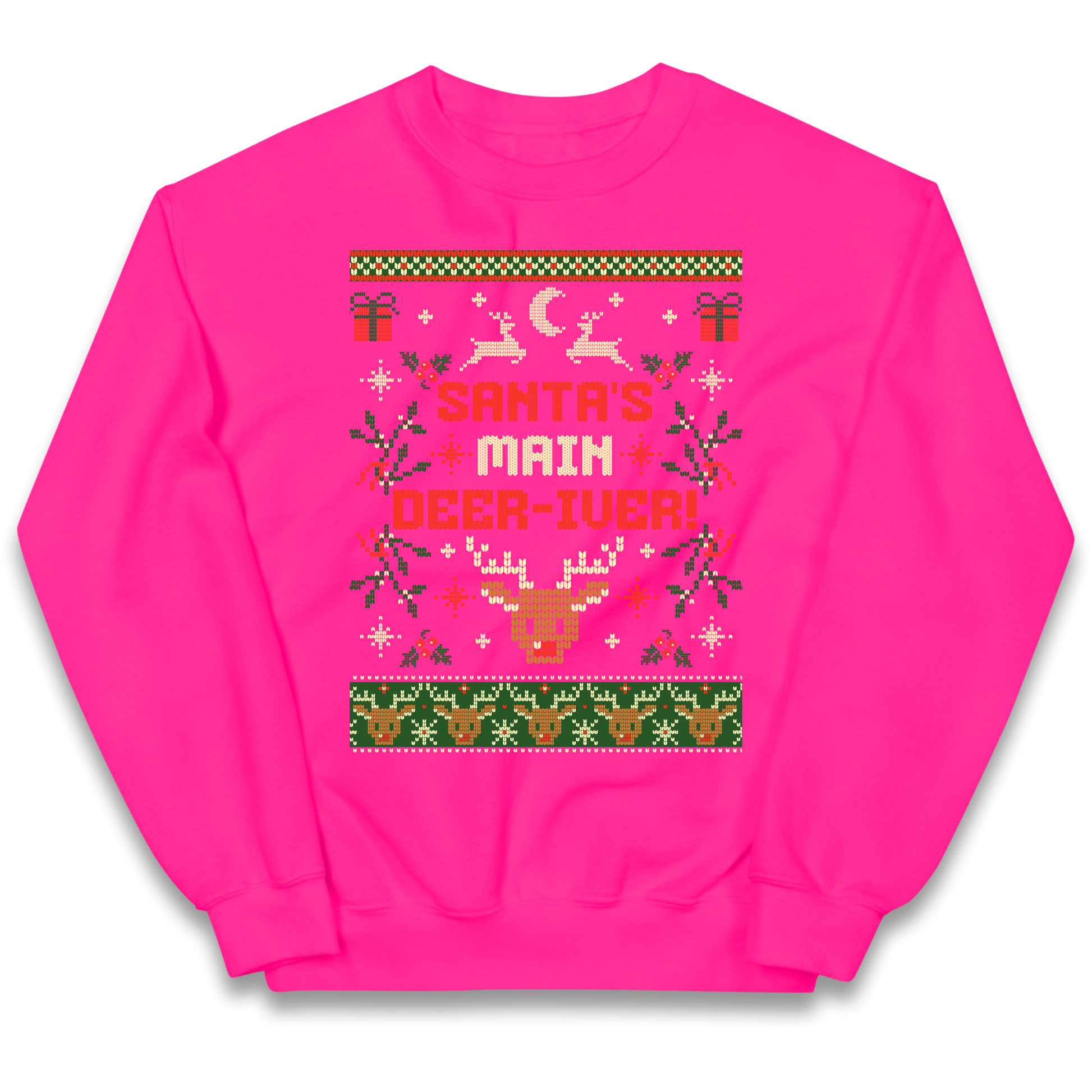 Santas Main Deer iver Christmas kids sweatshirt