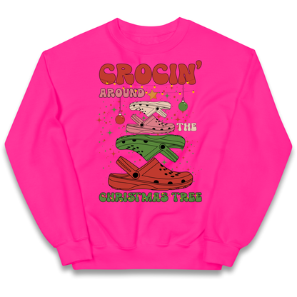Crockin Around the Christmas Tree Christmas kids sweatshirt