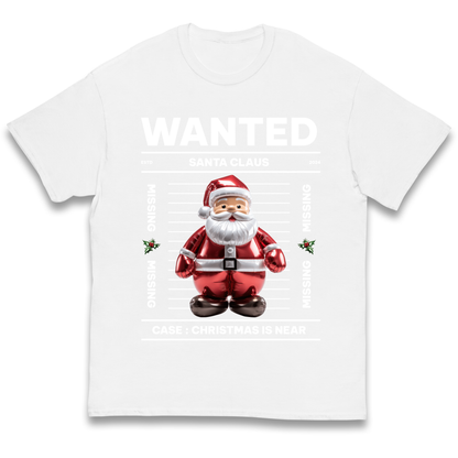 Wanted Santa Claus Christmas kids t shirt