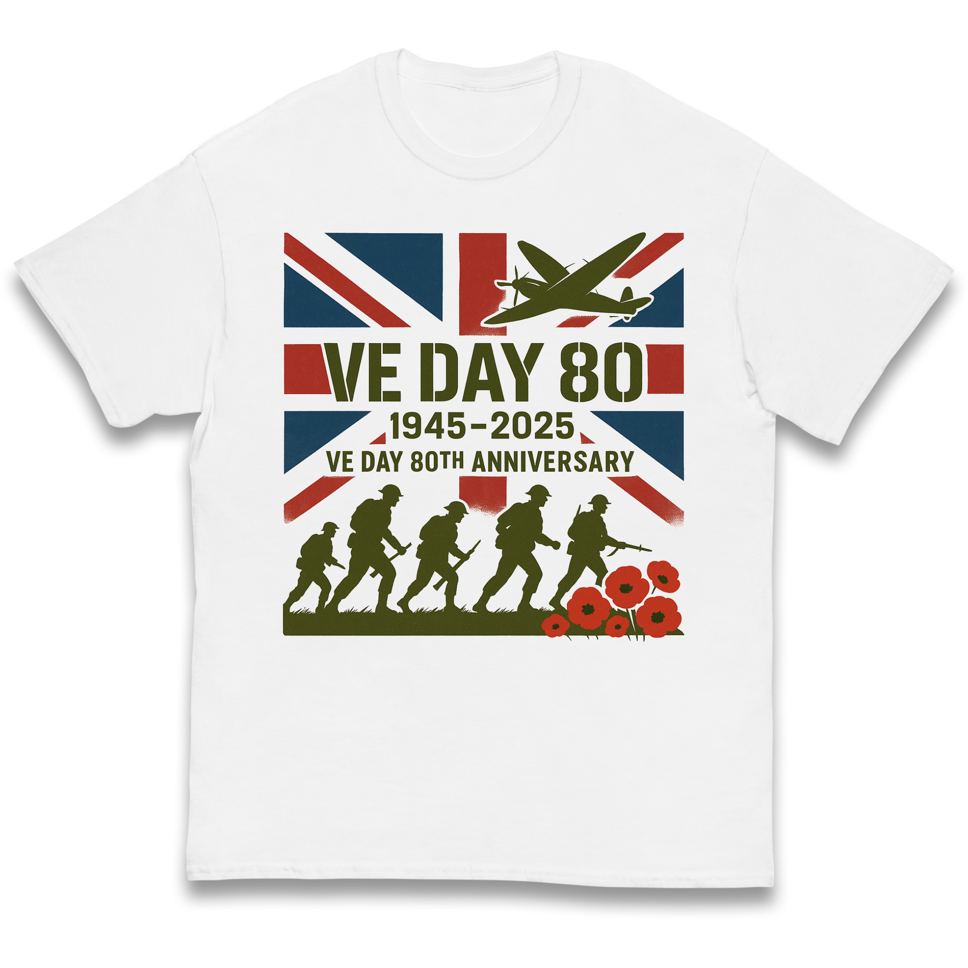 VE Day 80th Anniversary 1945 2025 kids t shirt