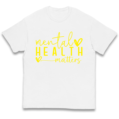 Yellow Mental Health kids t shirt