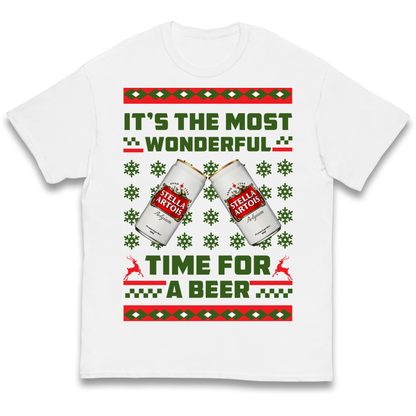 Its The Most Wonderful Time for A Beer Stella Christmas kids t shirt