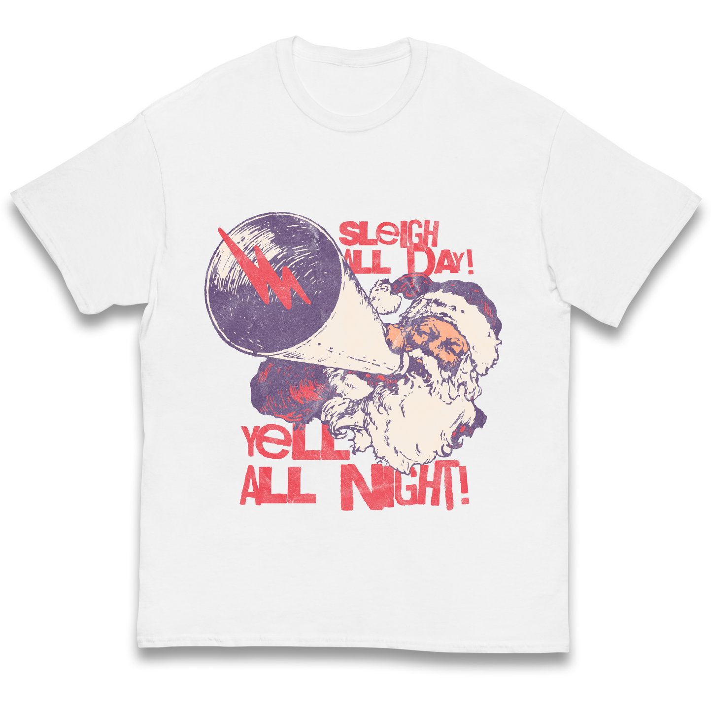 Sleigh All Day Yell All Night Santa Christmas kids t shirt
