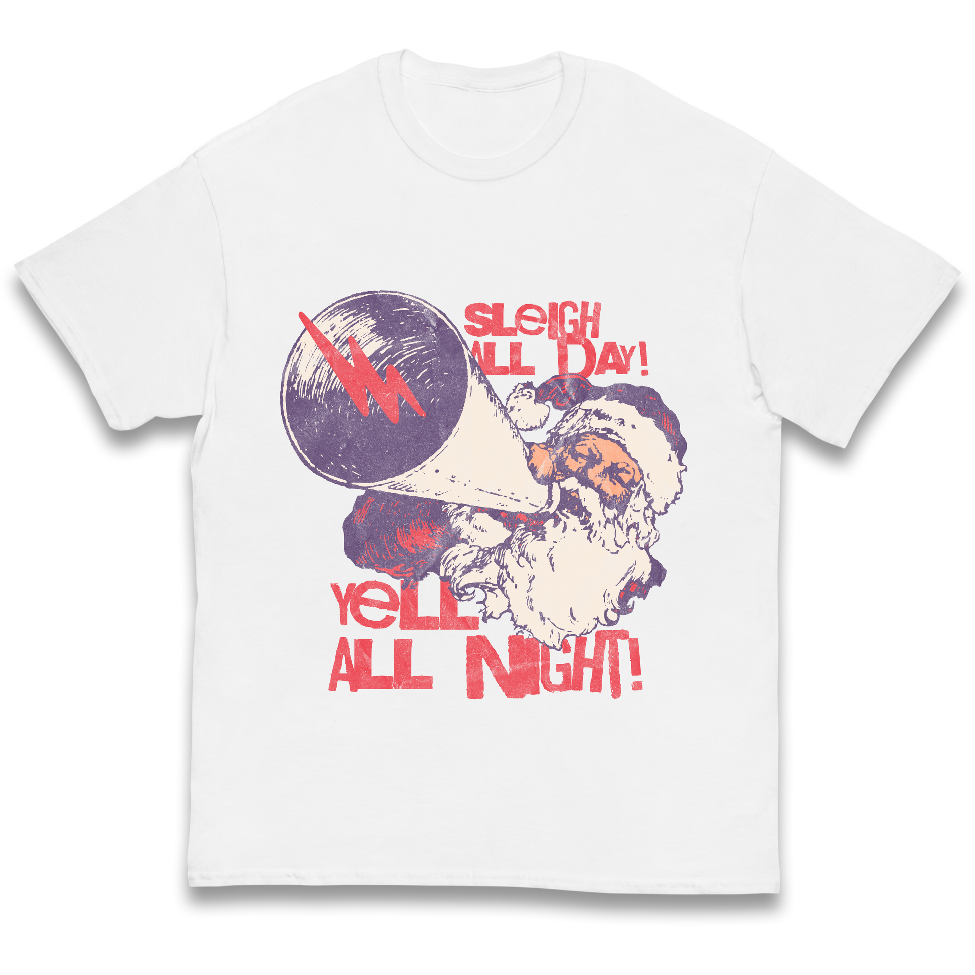 Sleigh All Day Yell All Night Santa Christmas kids t shirt