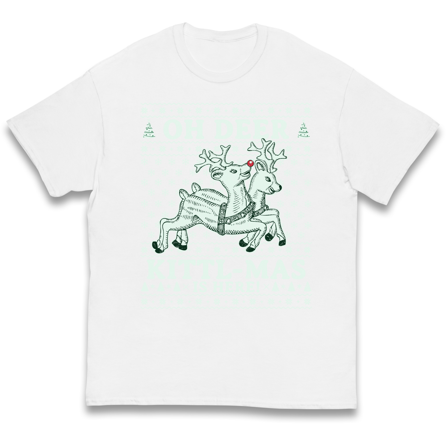 Oh Deer Kittl Mas Is Here Christmas kids t shirt