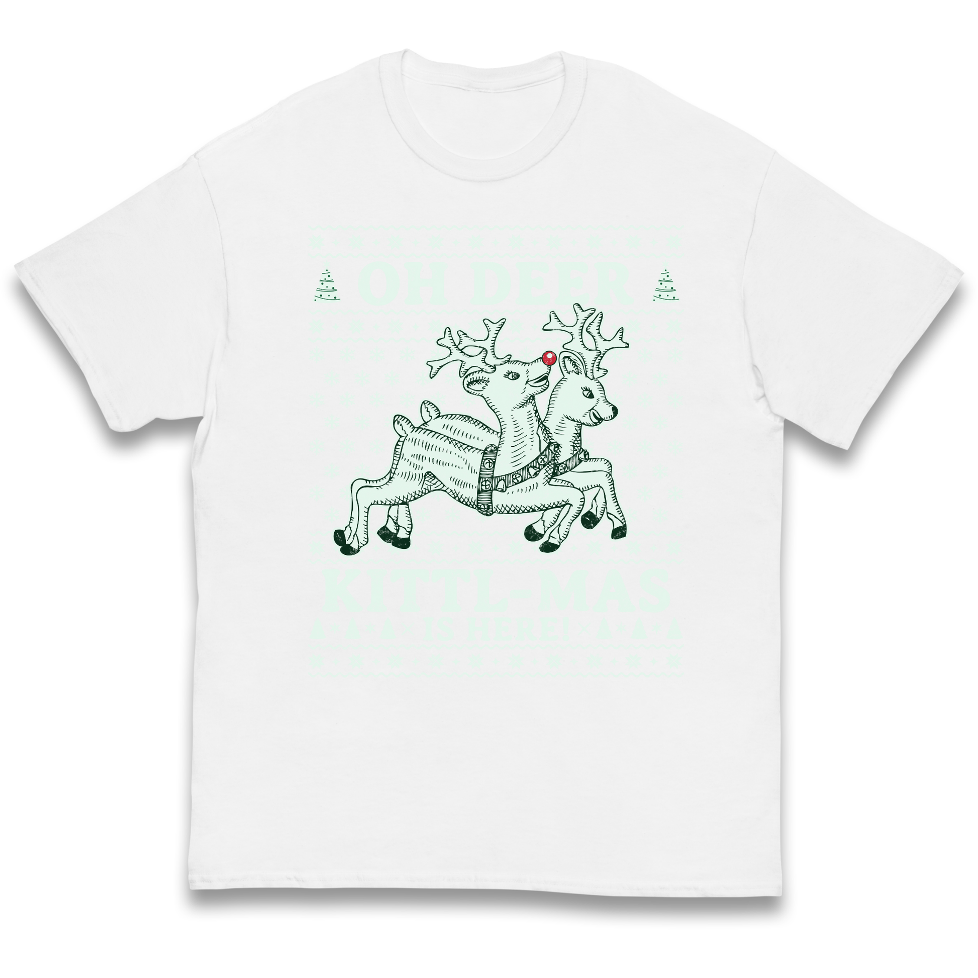 Oh Deer Kittl Mas Is Here Christmas kids t shirt