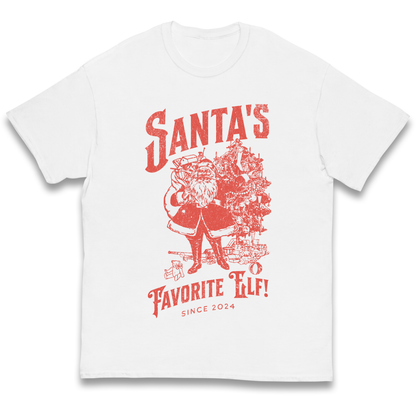 Santas Favourite Elf Christmas kids t shirt