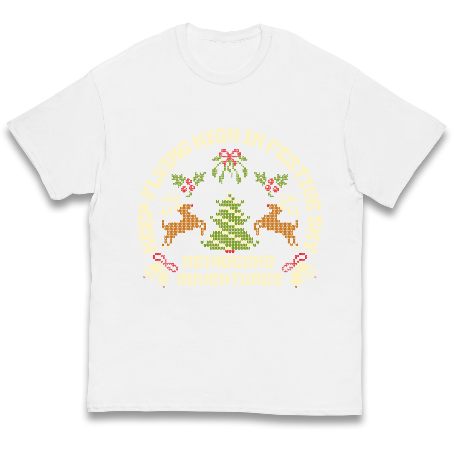 Keep Flying High In Festive Sky Christmas kids t shirt