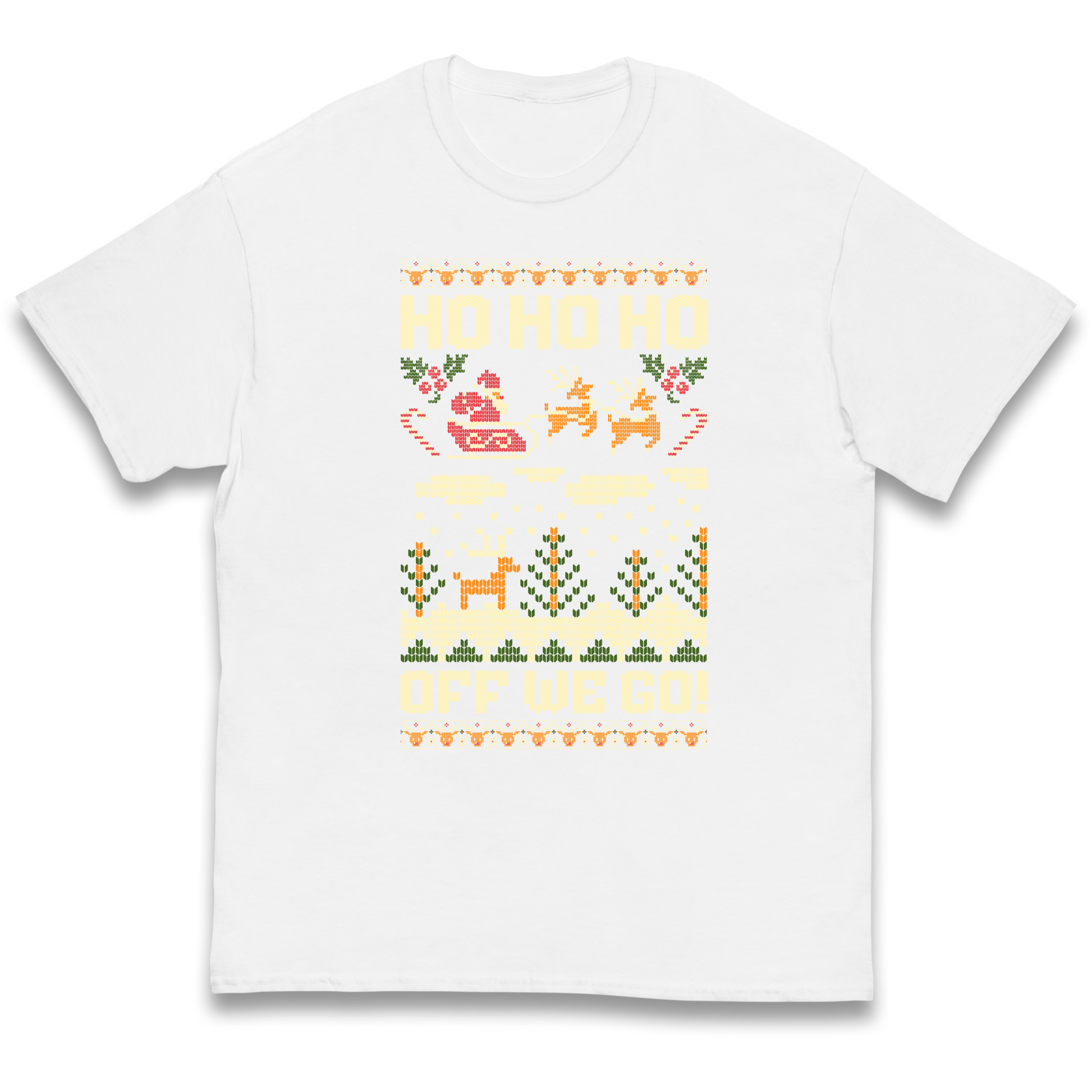 Have Yourself a HO HO HO Off we Go Christmas kids t shirt