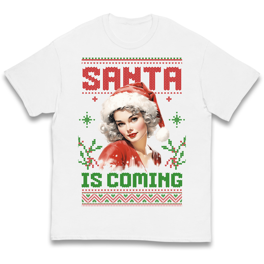 Santa is Coming Christmas kids t shirt