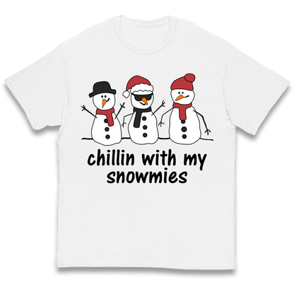 Chillin With My Snowmies kids t shirt