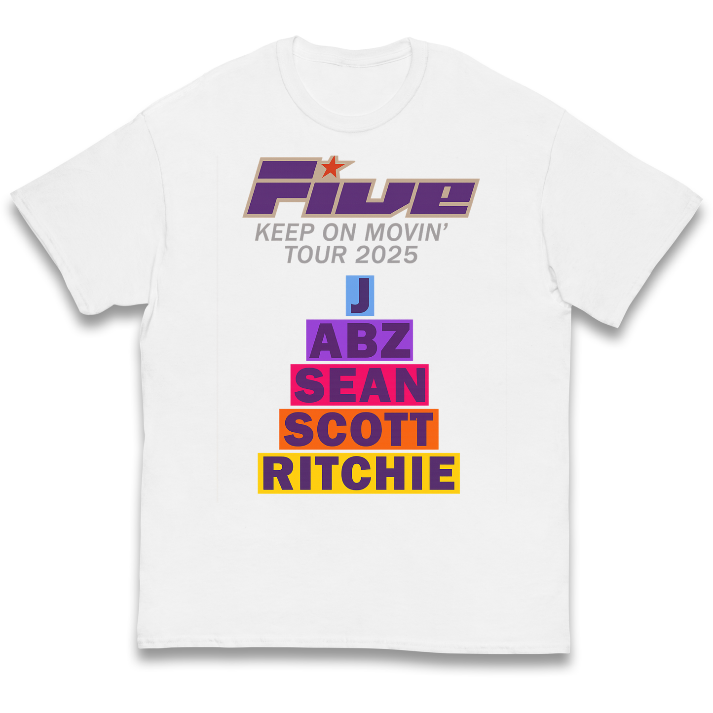 Five Keep On Movin' Tour 2025 kids t shirt