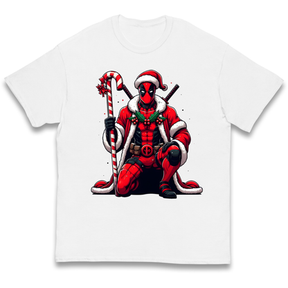 DeadPool Candy Cane Santa kids t shirt
