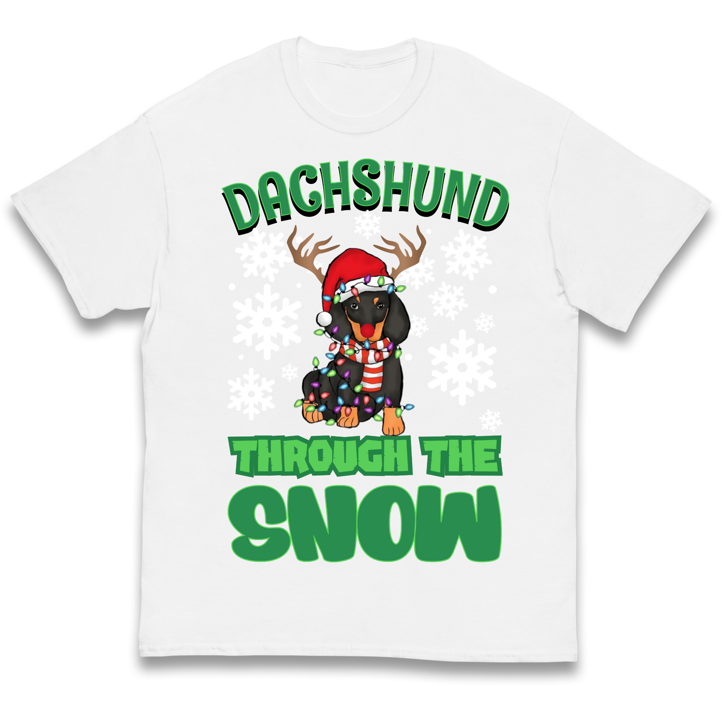 Dachshund Through The Snow Christmas kids t shirt