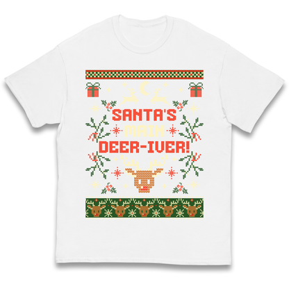 Santas Main Deer iver Christmas kids t shirt