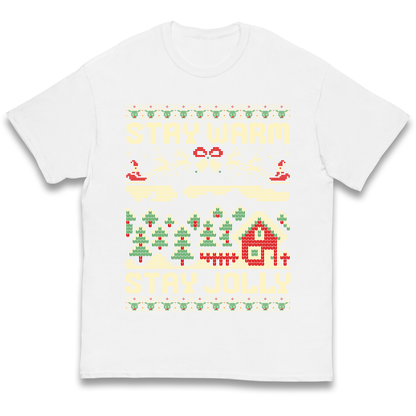 Stay Warm Stay Jolly Christmas kids t shirt