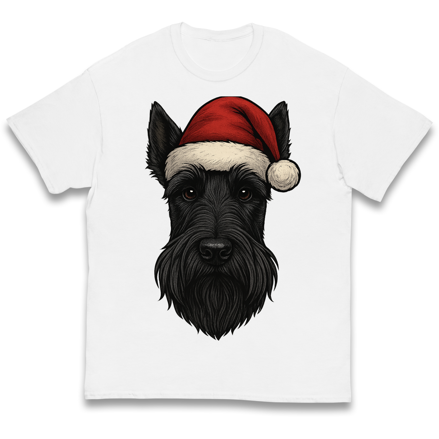 Scottish Terrier Face Christmas kids t shirt