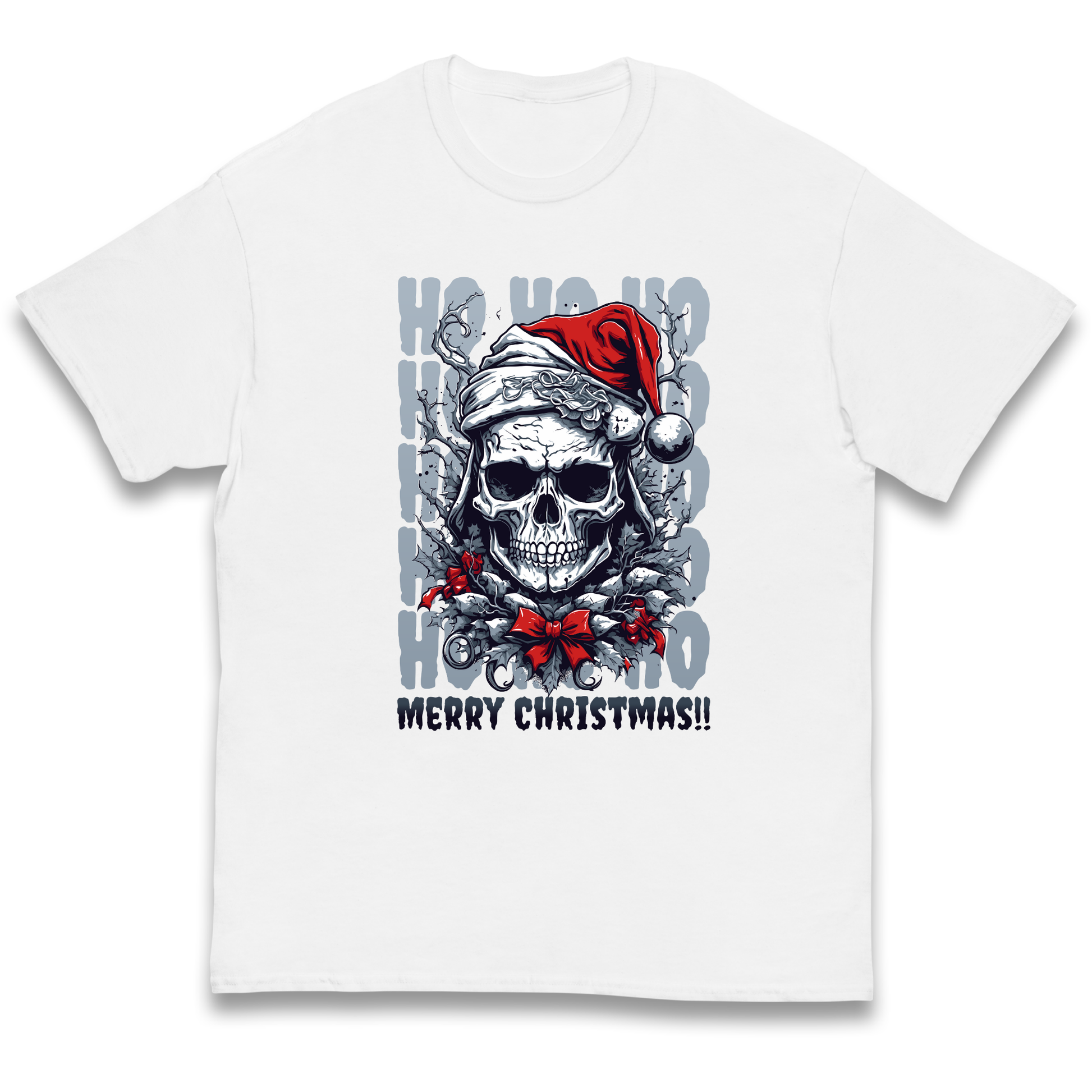 HO HO HO Santa Skelington Christmas kids t shirt