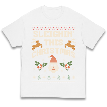 Sleighin This Christmas Christmas kids t shirt