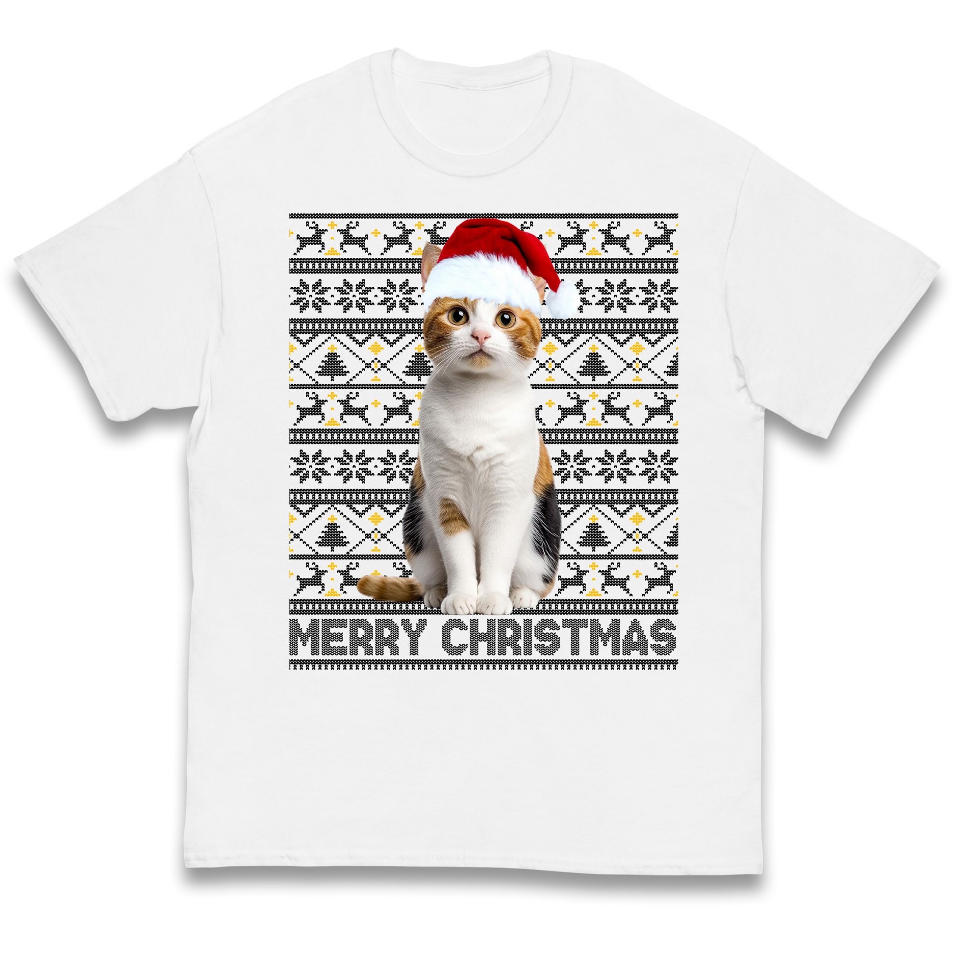 Merry Christmas Cat kids t shirt