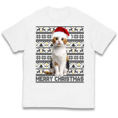 Merry Christmas Cat kids t shirt
