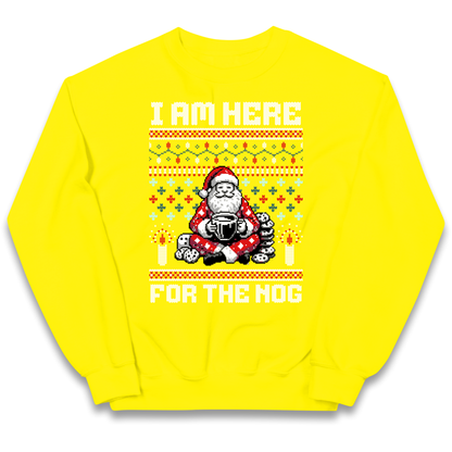 I am Here For The Nog Christmas kids sweatshirt