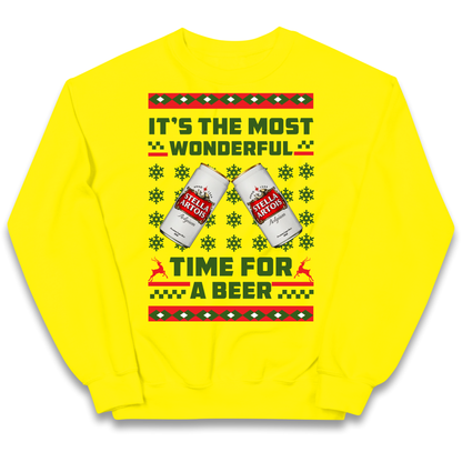 Its The Most Wonderful Time for A Beer Stella Christmas kids sweatshirt