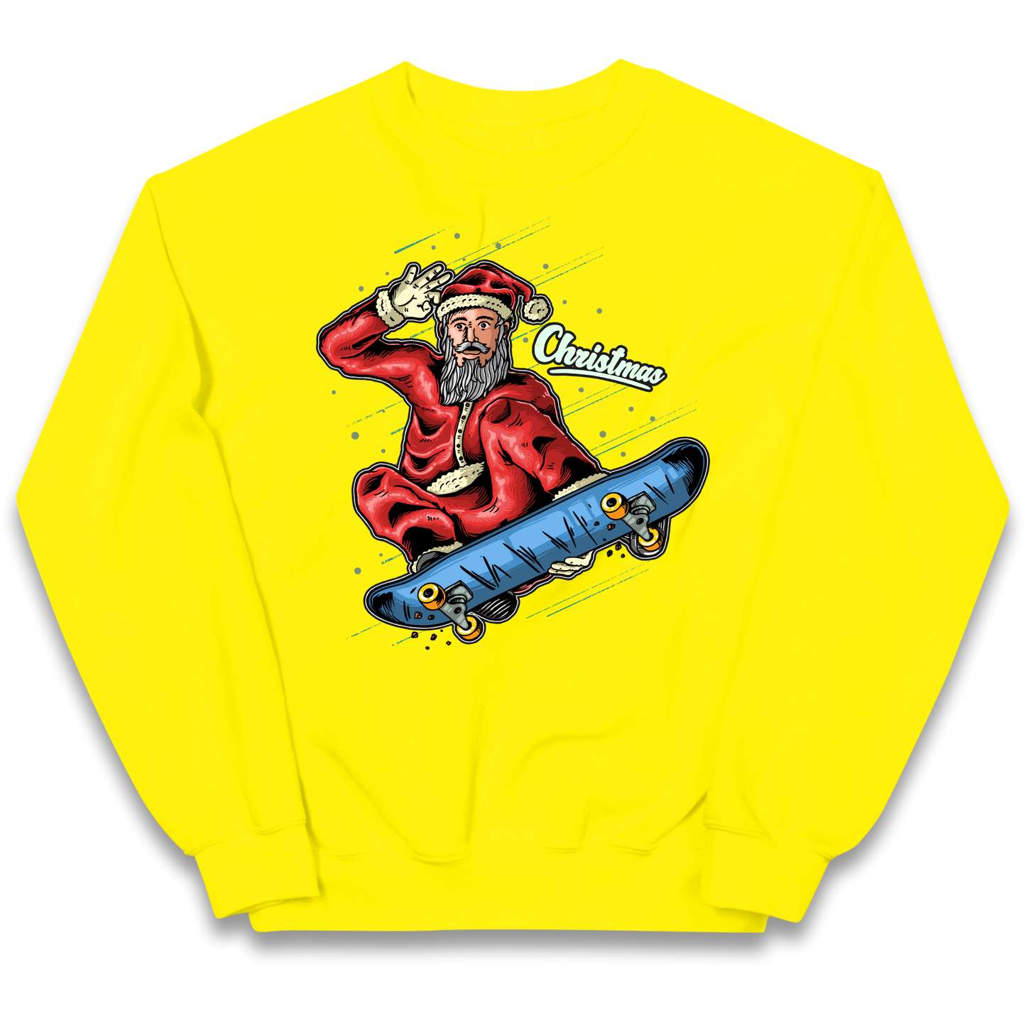 Santa Skateboarding Christmas kids sweatshirt