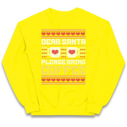 Dear Santa Please Bring Coffee kids sweatshirt