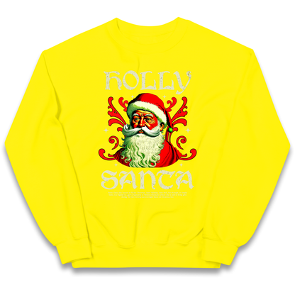 Holly Santa Christmas kids sweatshirt