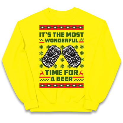 Its The Most Wonderful Time For A Beer Christmas kids sweatshirt