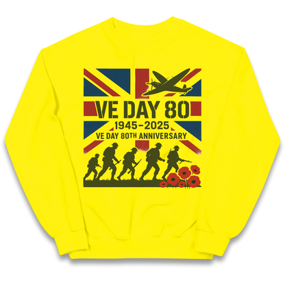 VE Day 80th Anniversary 1945 2025 kids sweatshirt