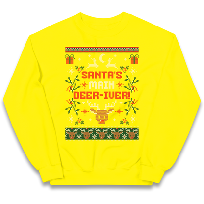 Santas Main Deer iver Christmas kids sweatshirt